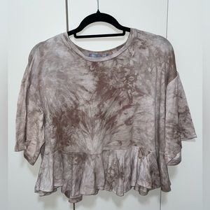 Good Luck Gem Tie Dye Peplum Top